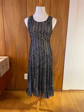 Black and White Polka Dot Sheer Midi Dress